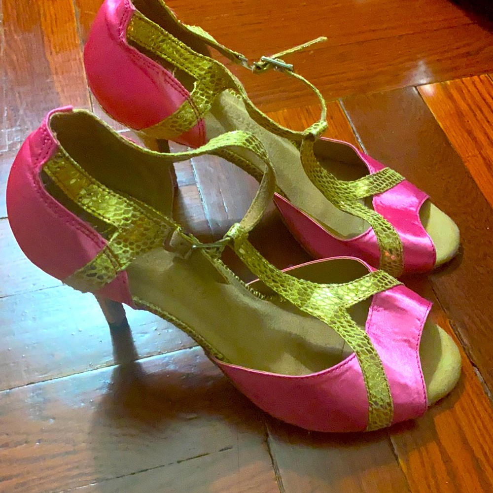 Pink Satin Latin Ballroom Shoes